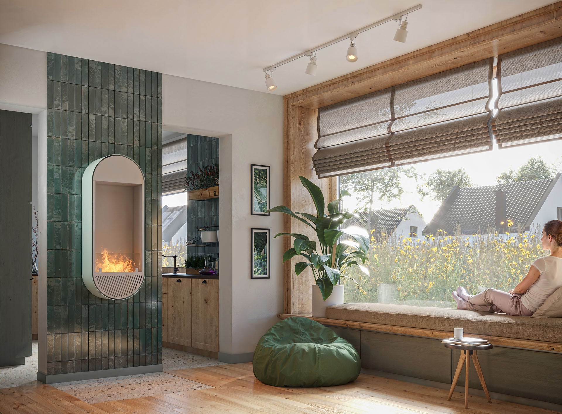 Biokamīns Incyrc Vert 130/50/25 cm rozā - N1 Home