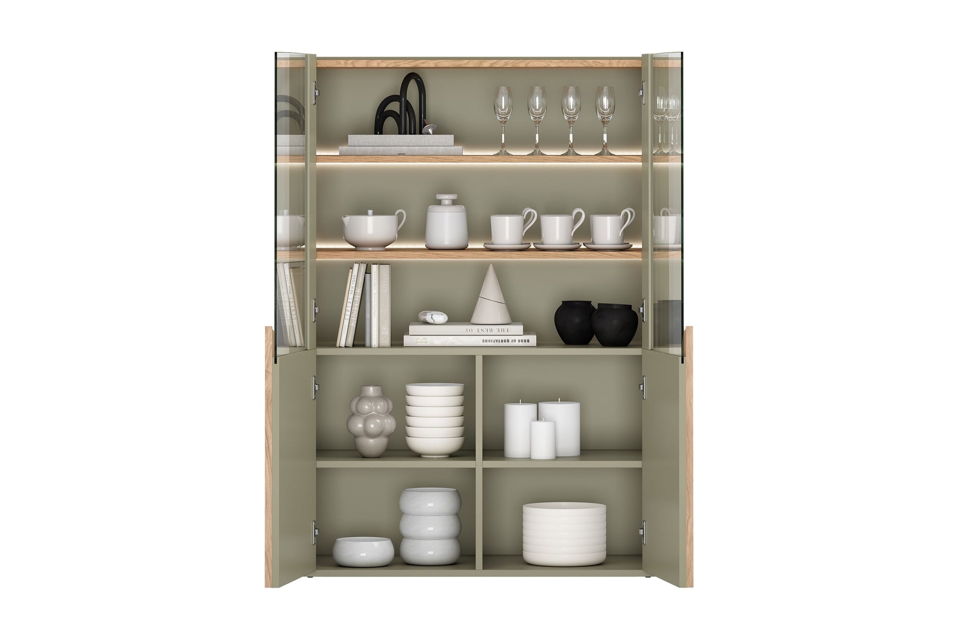 Vitrīna Amil 100/137.5/48 cm Eikalipts / Baltijas kāpu ozols / Dabīgais ozols - N1 Home