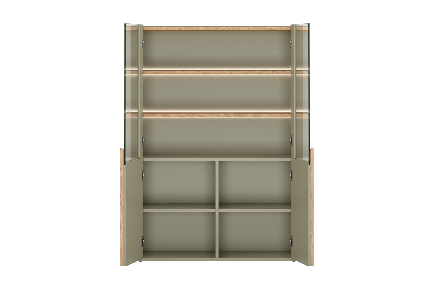 Vitrīna Amil 100/137.5/48 cm Eikalipts / Baltijas kāpu ozols / Dabīgais ozols - N1 Home