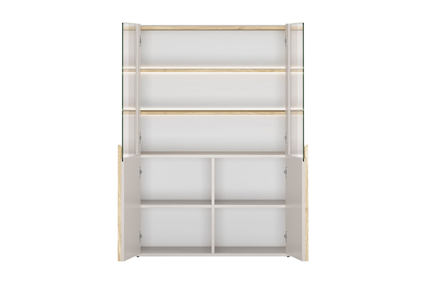 Vitrīna Amil 100/137.5/48 cm Kašmirs / Eļļots ozols / Gaišs ozols - N1 Home