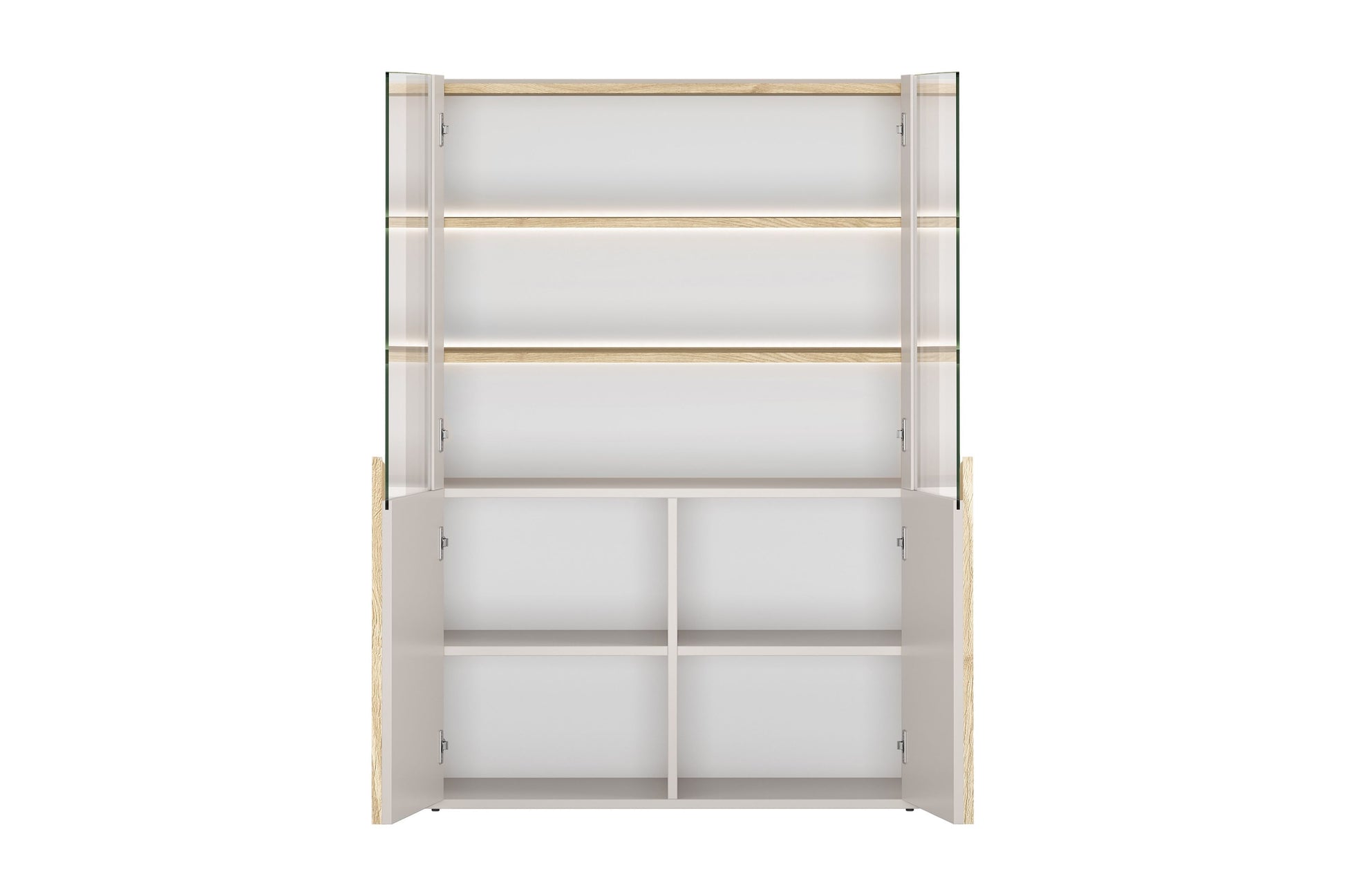 Vitrīna Amil 100/137.5/48 cm Kašmirs / Eļļots ozols / Gaišs ozols - N1 Home