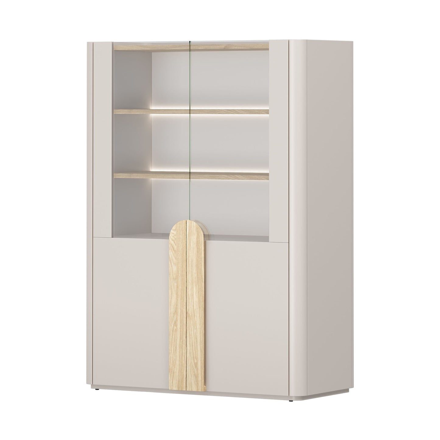 Vitrīna Amil 100/137.5/48 cm Kašmirs / Eļļots ozols / Gaišs ozols - N1 Home