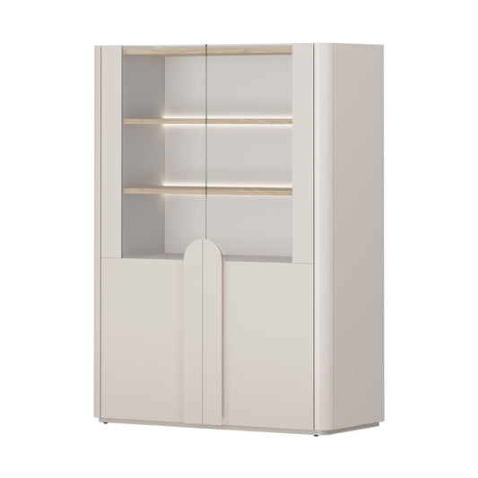 Vitrīna Amil 100/137.5/48 cm Kašmirs / Eļļots ozols - N1 Home