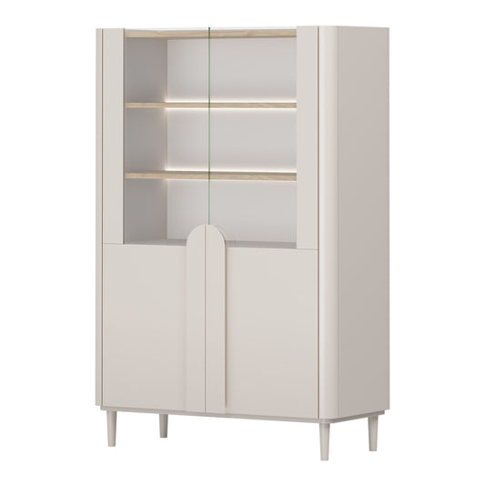 Vitrīna Amil 100/150/48 cm Kašmirs / Eļļots ozols - N1 Home