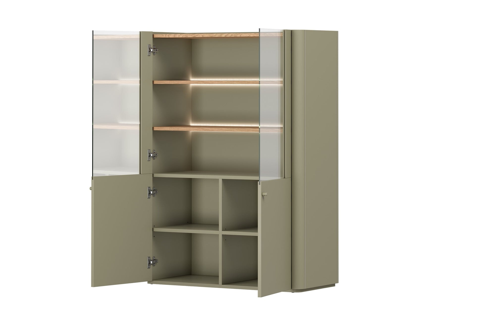 Vitrīna Elva 100/137,5/48 cm Eikalipts / Baltijas kāpu ozols - N1 Home