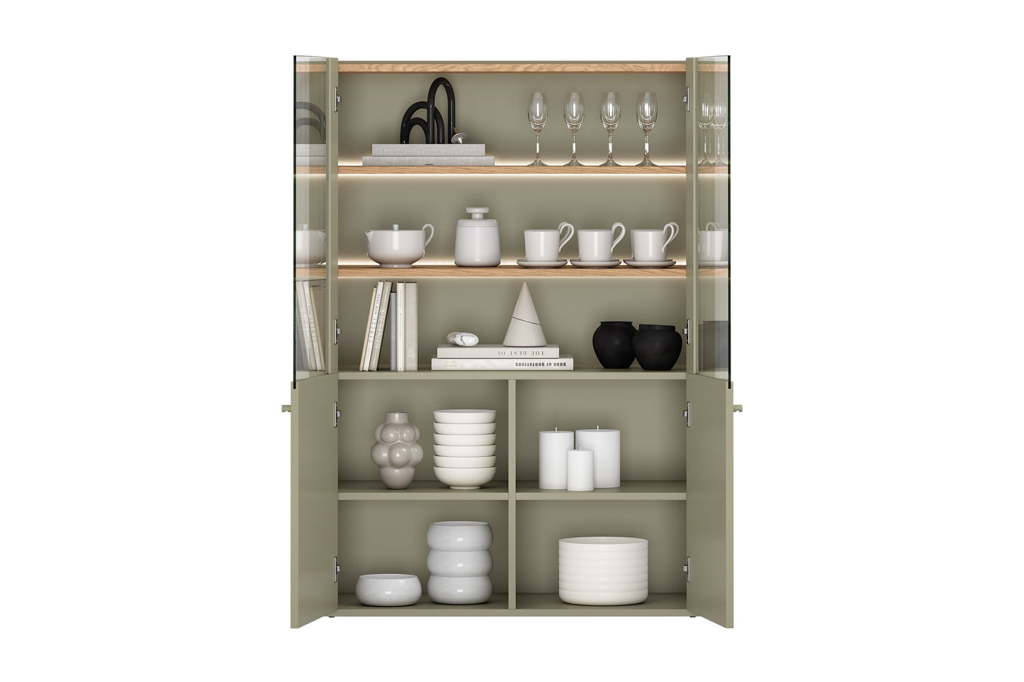 Vitrīna Elva 100/137,5/48 cm Eikalipts / Baltijas kāpu ozols - N1 Home