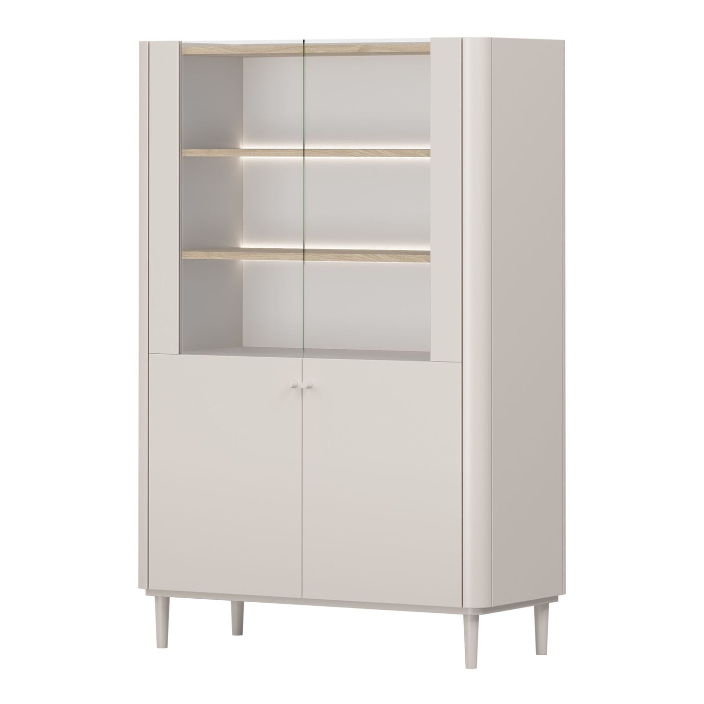 Vitrīna Elva 100/150/48 cm Kašmirs / Eļļots ozols - N1 Home