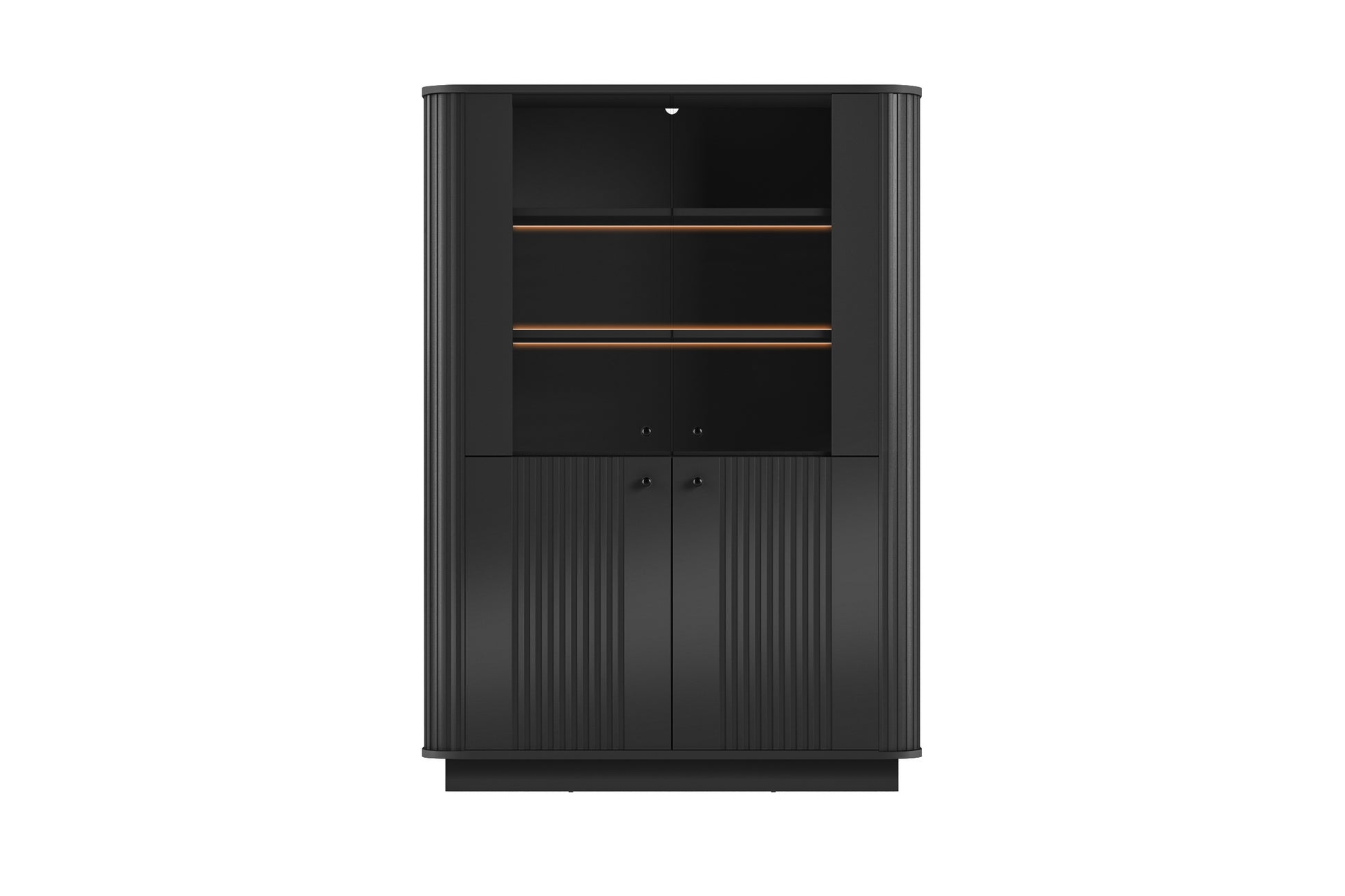 Vitrīnas skapis Vespa 103/148/38 cm melns/melns - N1 Home