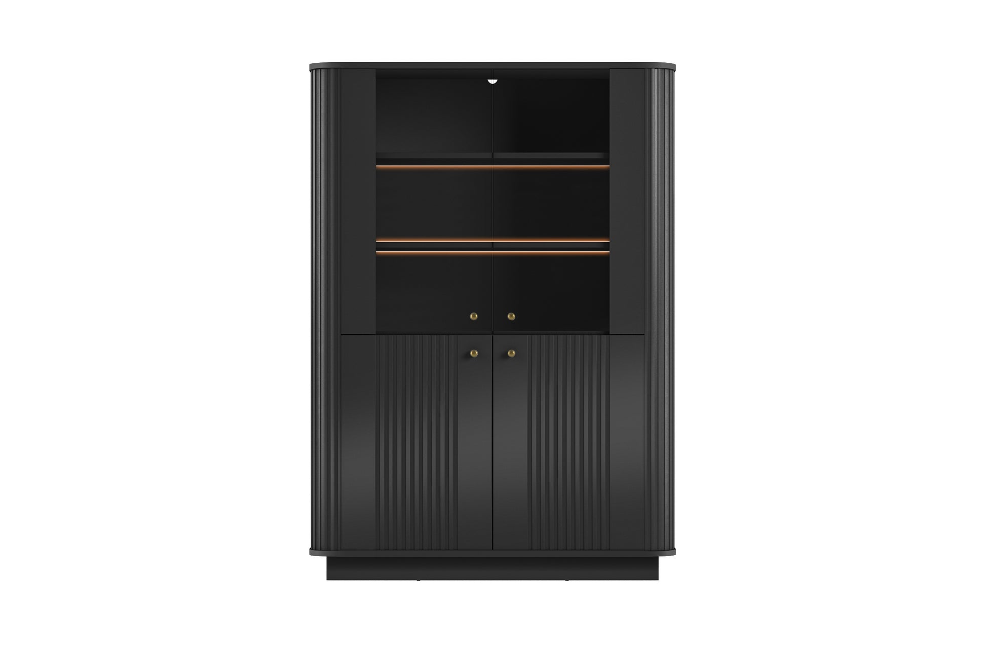 Vitrīnas skapis Vespa 103/148/38 cm melns/zelts - N1 Home