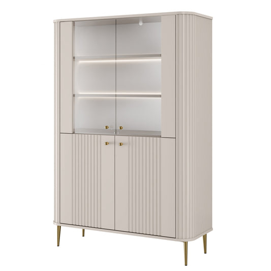 Vitrīnas skapis Vespa 103/156/38 cm kašmirs/zelts - N1 Home