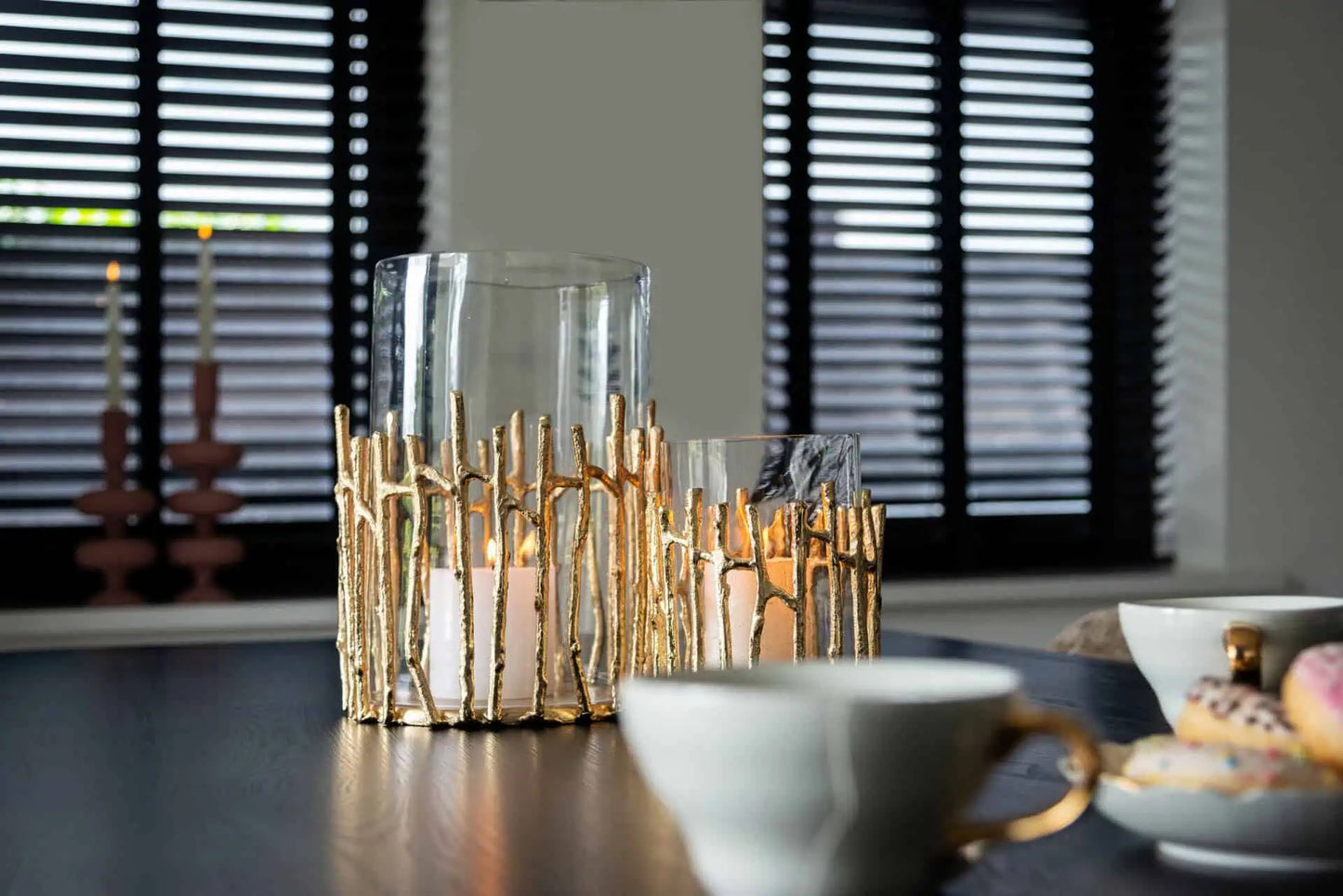 Svečturis Loretta gold large Richmond Interiors 31,5/22/22 cm zelts - N1 Home