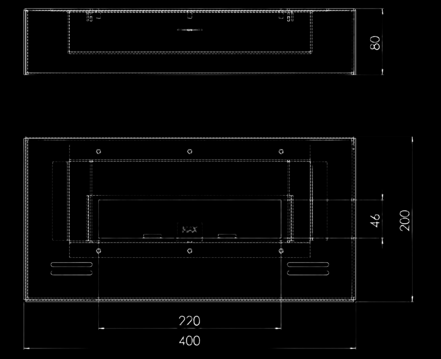 Biokamīns Simp 400 40/20/8 cm melns - N1 Home