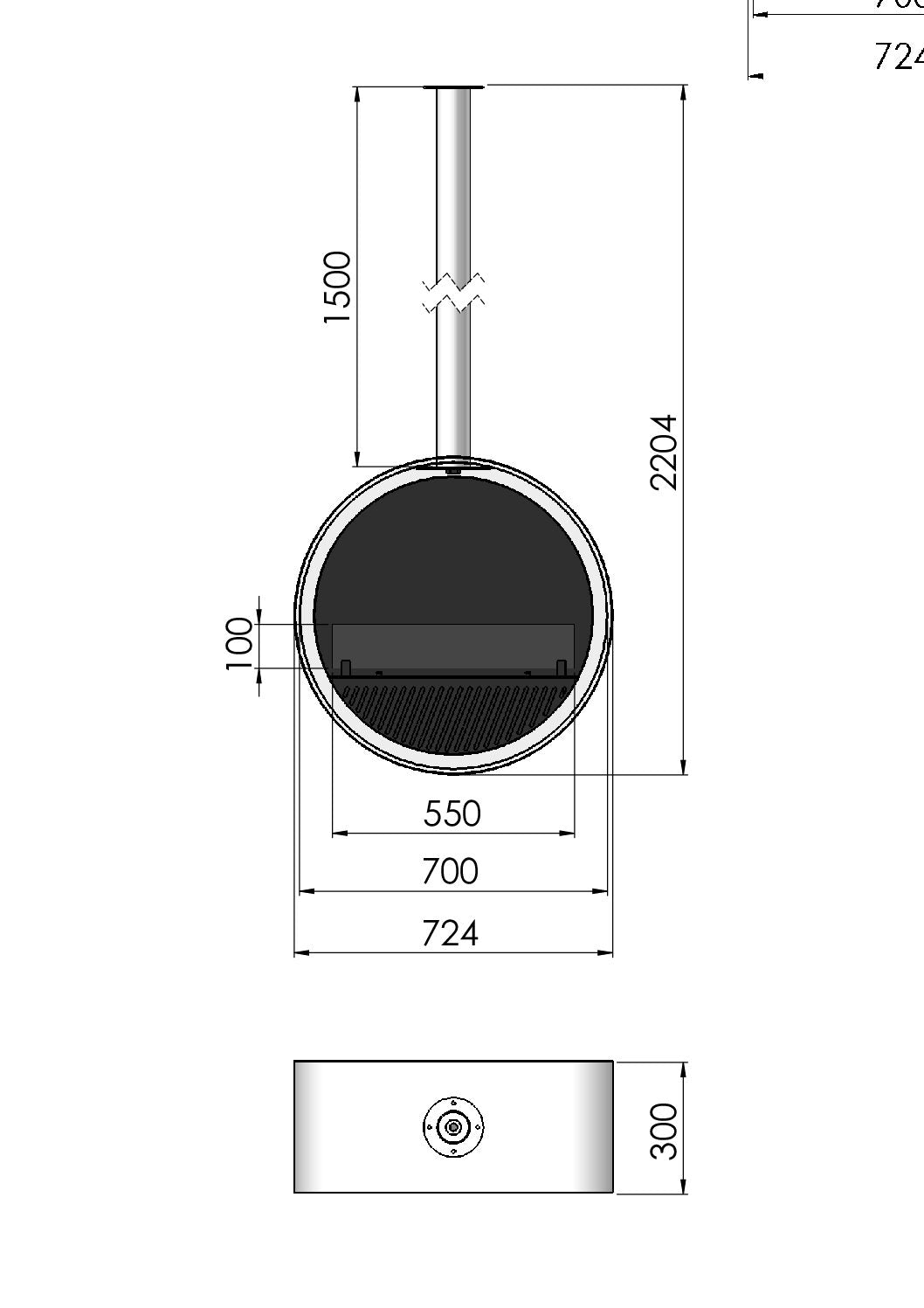 Biokamīns Incyrc Slim 72/30/220 cm rozā - N1 Home