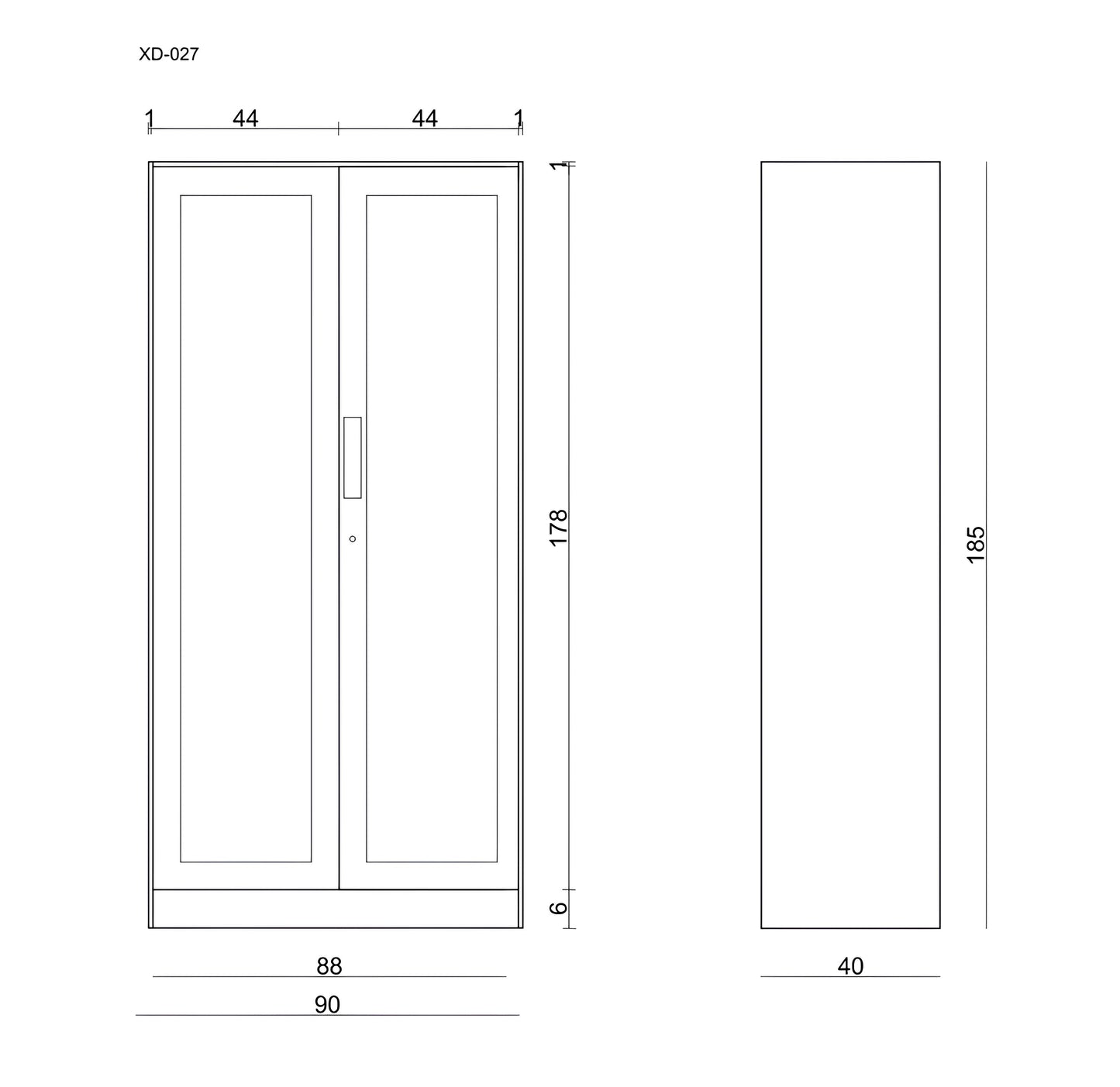 Vitrīnas skapis Uno 185/90/40 cm pelēks - N1 Home