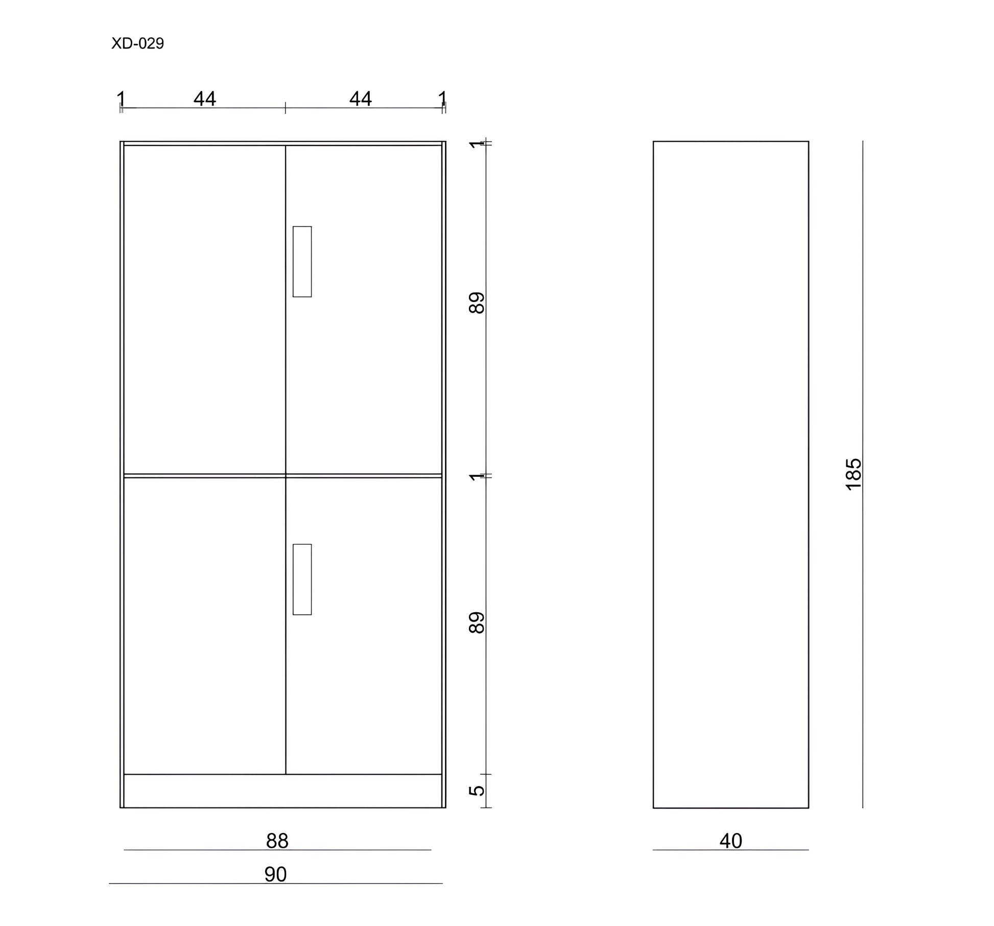 Skapis Uno 185/90/40 cm balts - N1 Home