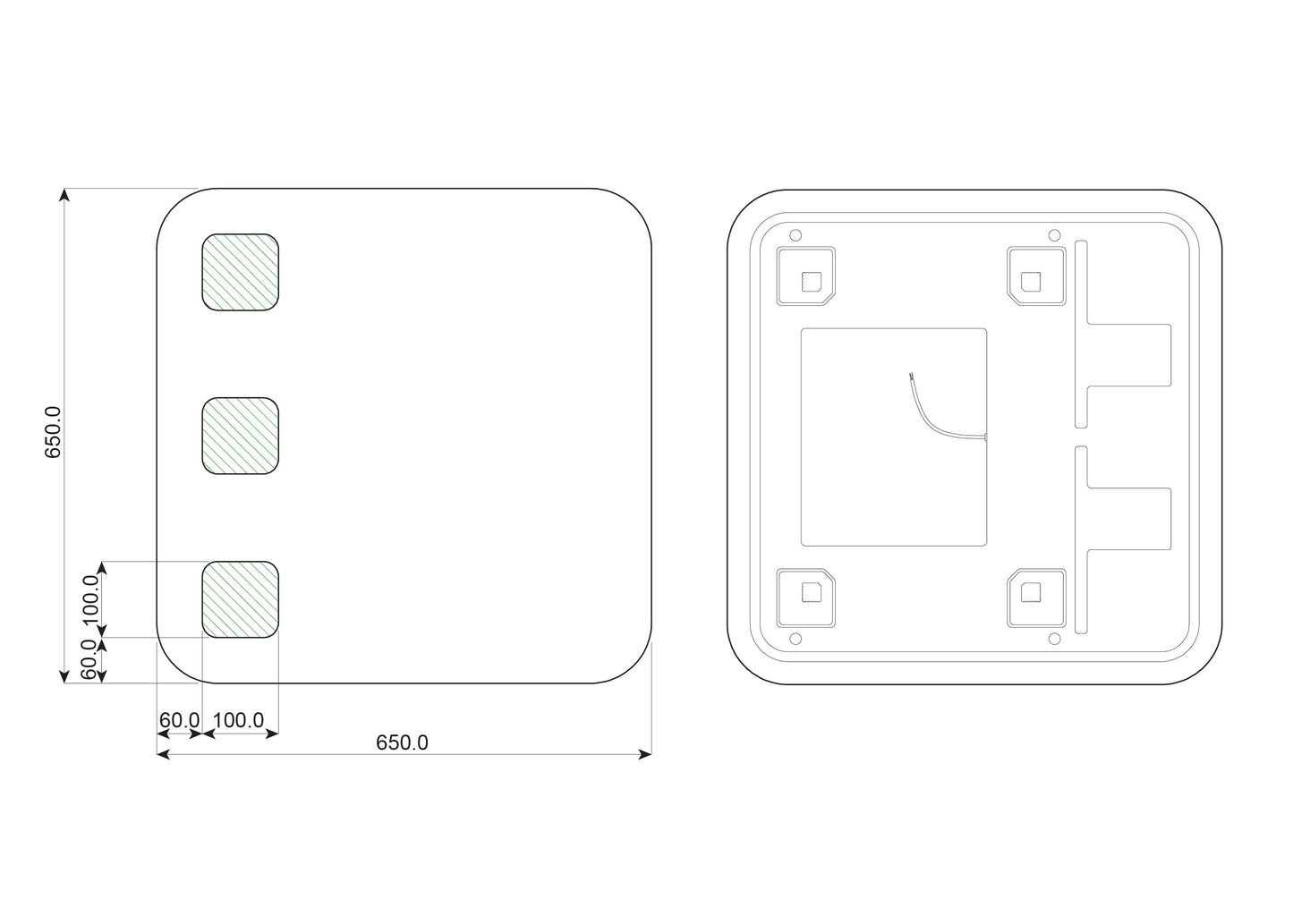 Spoguli Stilus 65/65 cm