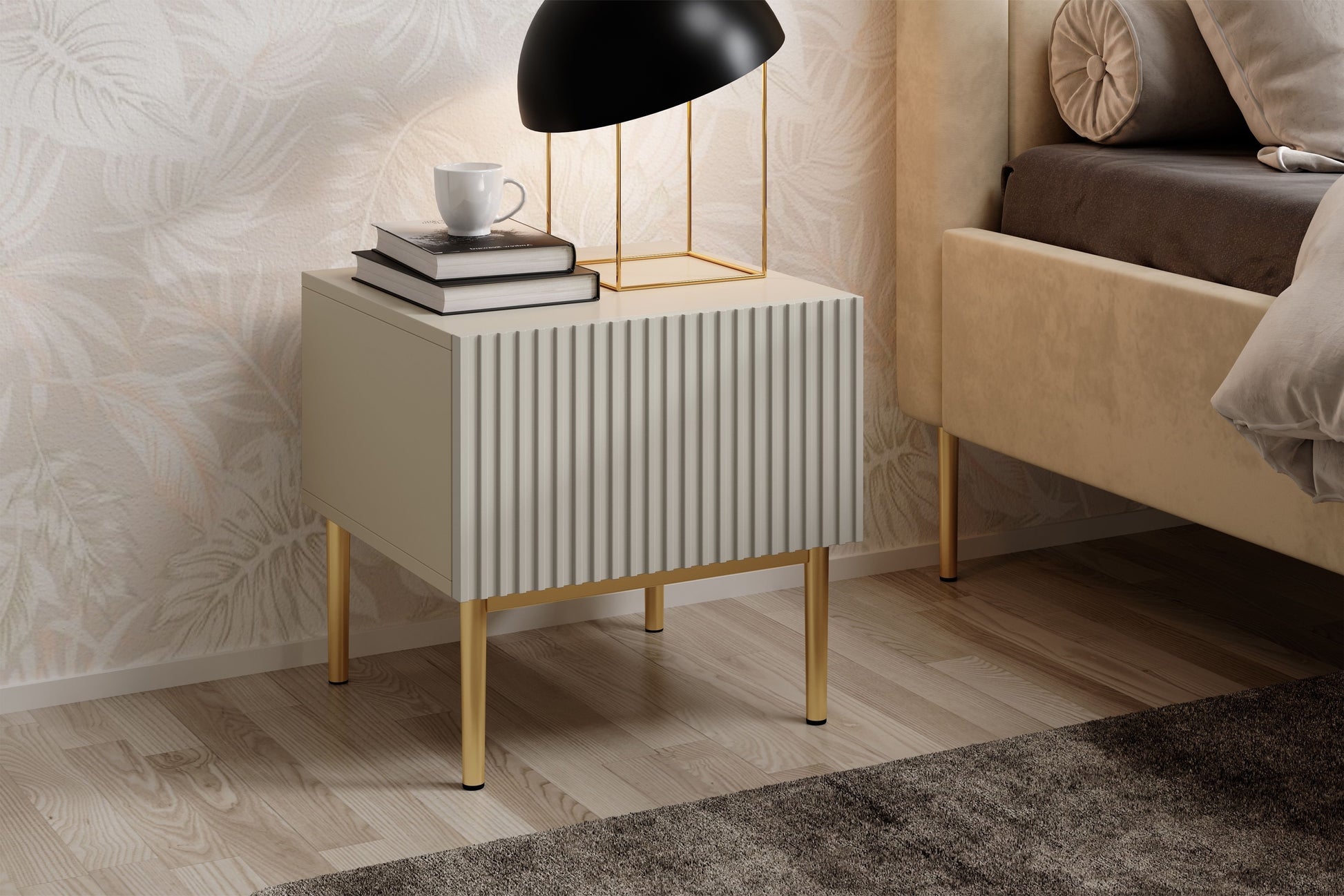 Naktsskapītis (2) AUSTIN 46/45/45 zelts/kašmirs - N1 Home