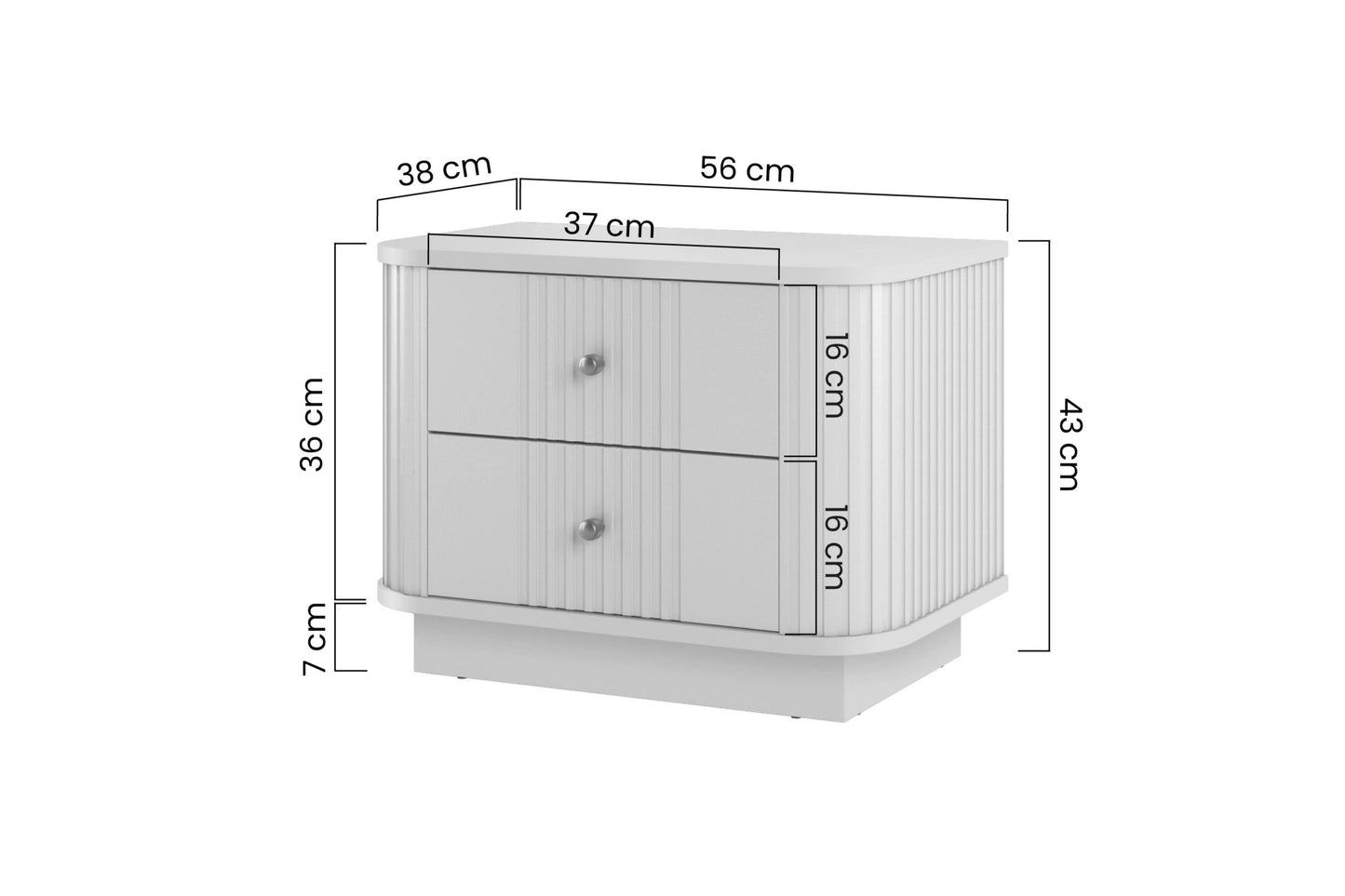 Naktsskapītis Vespa (2) 56/43/38 cm kašmirs/zelts - N1 Home