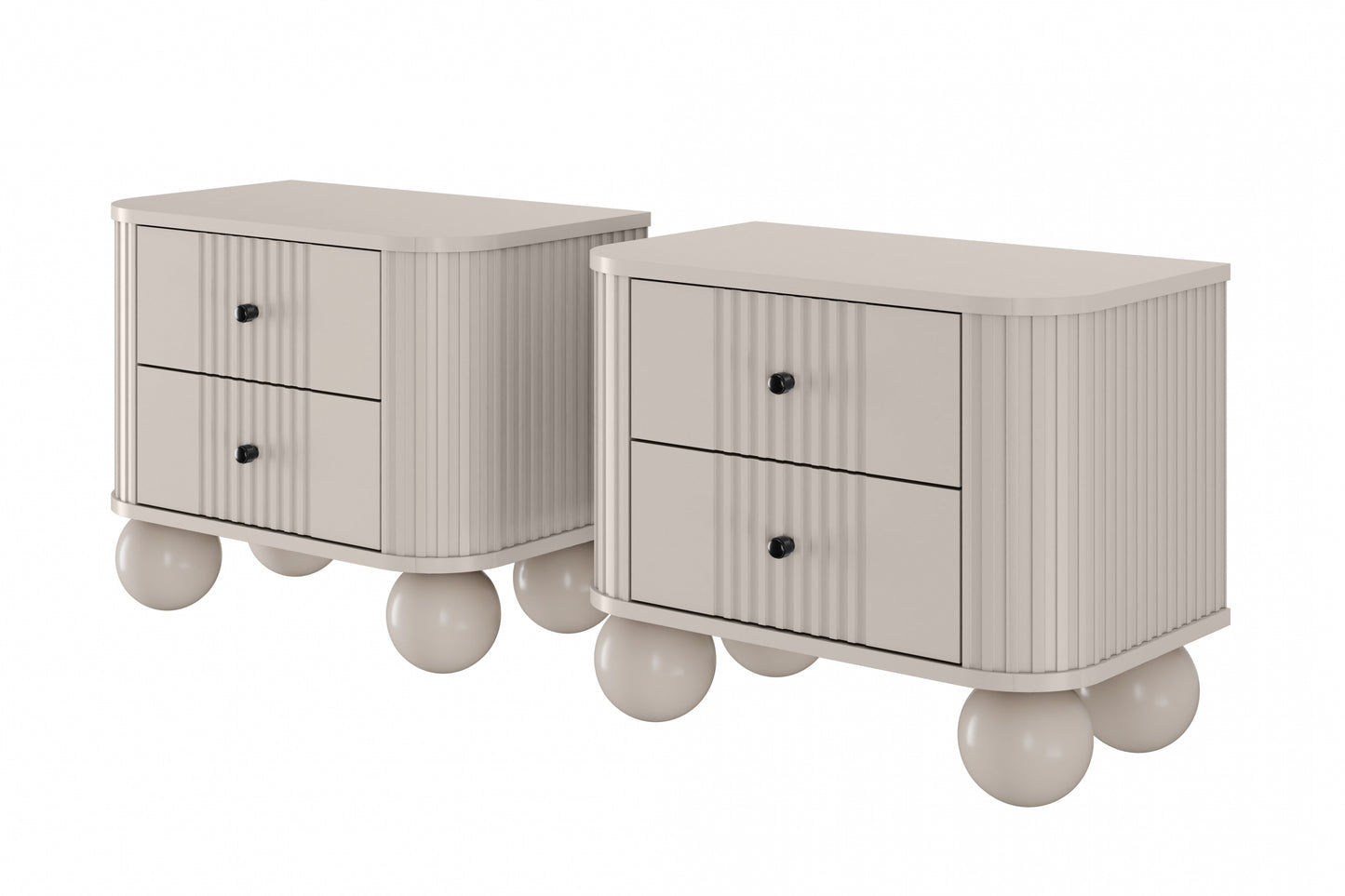 Naktsskapītis (2) Vespa 56/48/38 cm kašmirs/melns - N1 Home