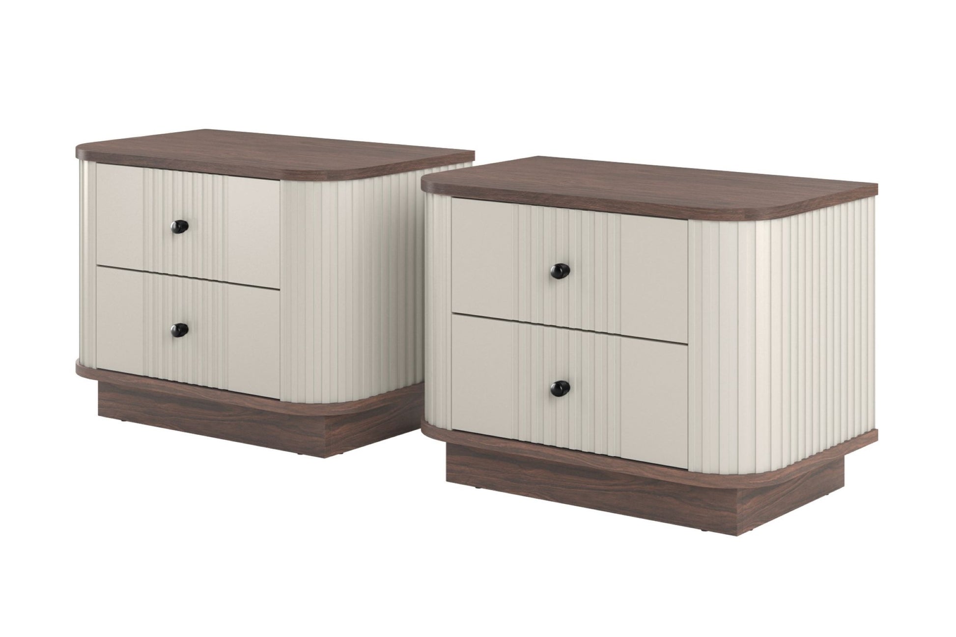 Naktsskapītis Vespa (2) 56/43/38 cm kašmirs/rieksts/melns - N1 Home