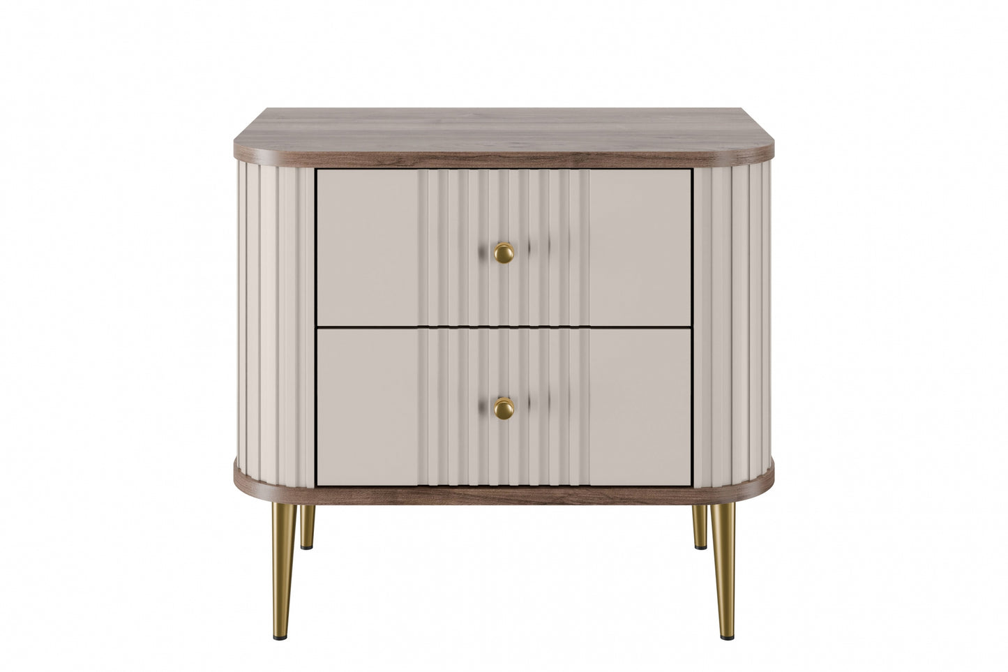 Naktsskapītis (2) Vespa 56/51/38 cm kašmirs/rieksts/zelts - N1 Home