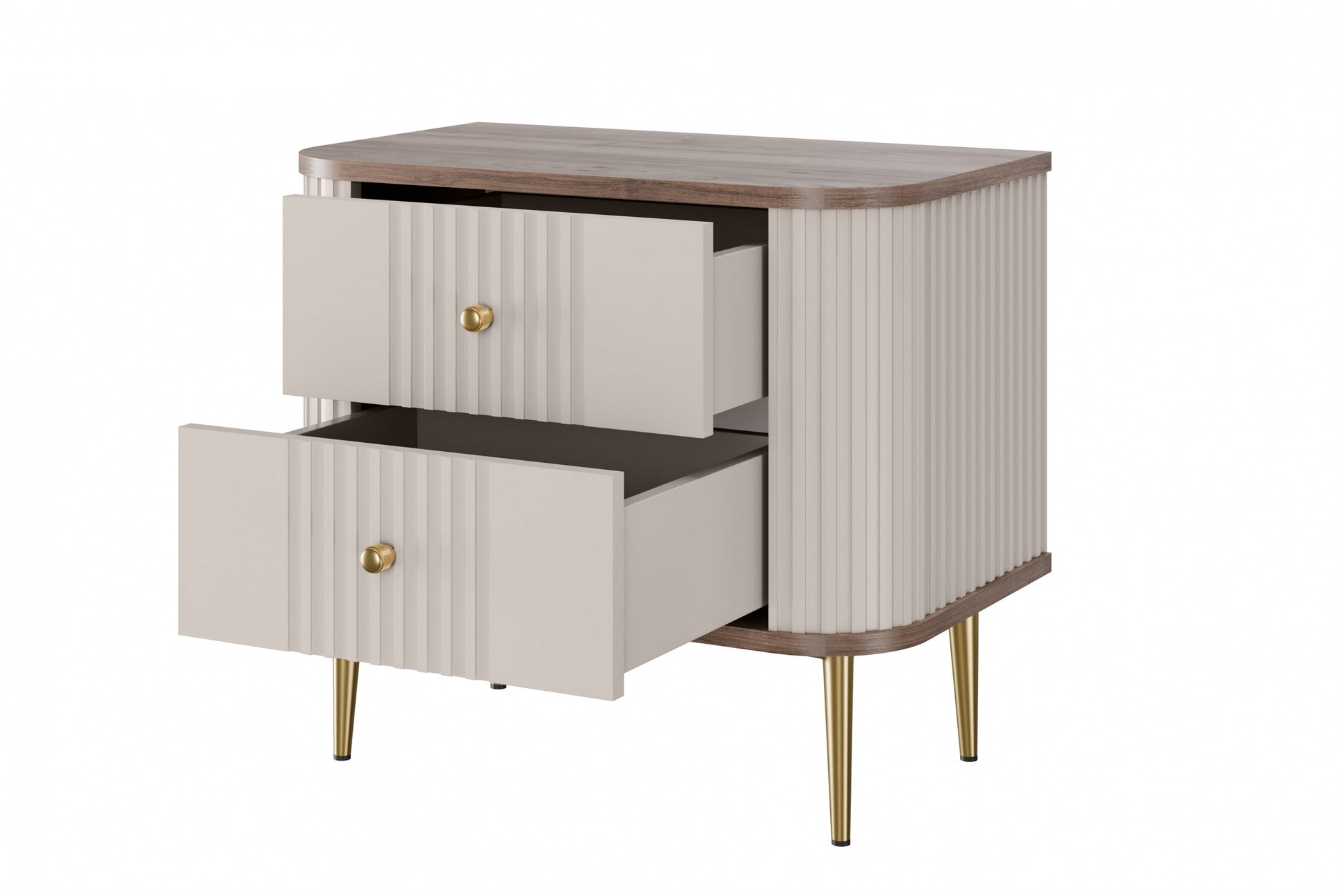 Naktsskapītis (2) Vespa 56/51/38 cm kašmirs/rieksts/zelts - N1 Home