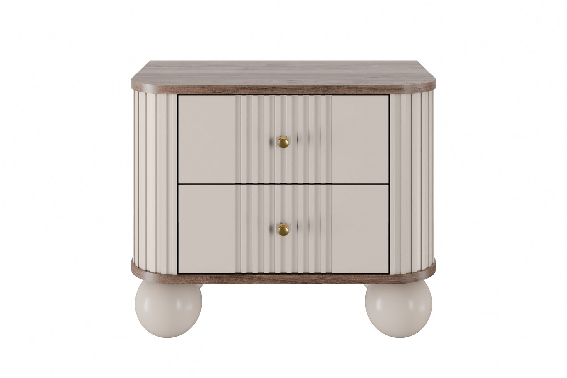 Naktsskapītis (2) Vespa 56/48/38 cm kašmirs/rieksts/zelts - N1 Home