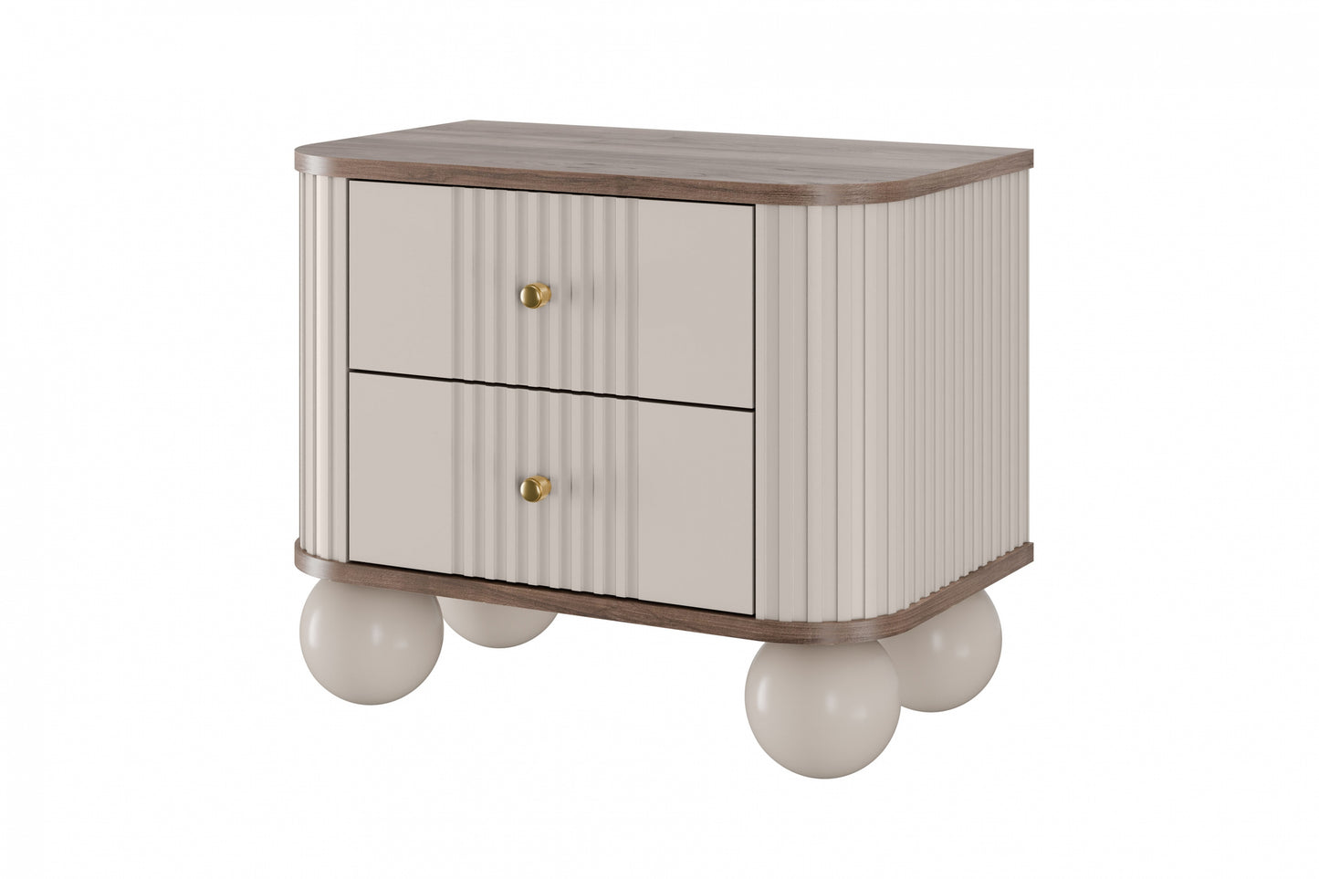 Naktsskapītis (2) Vespa 56/48/38 cm kašmirs/rieksts/zelts - N1 Home