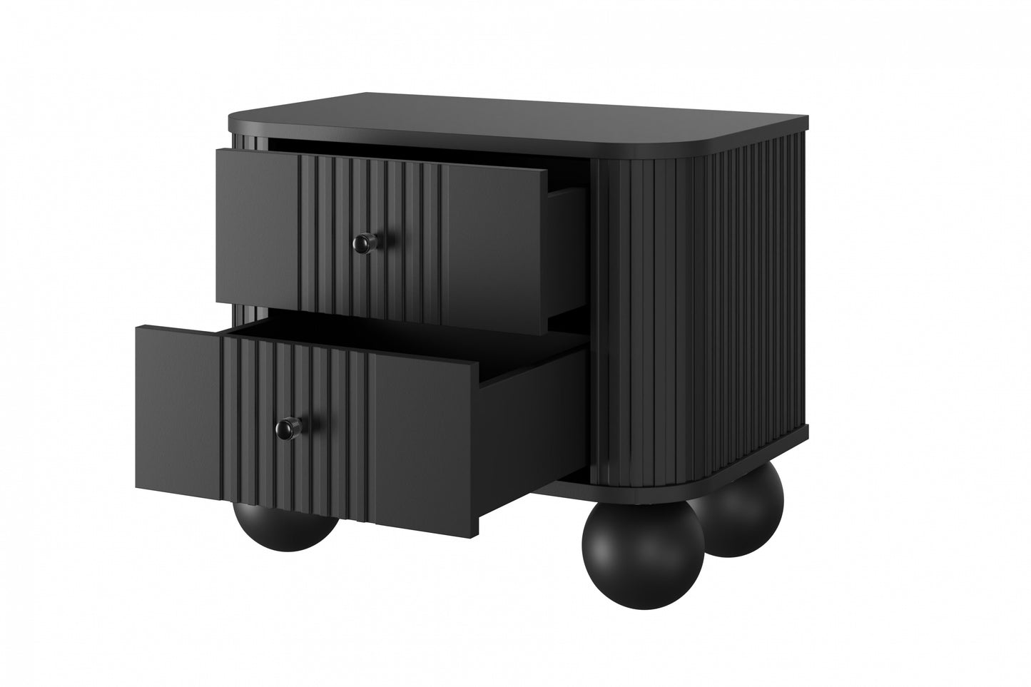 Naktsskapītis (2) Vespa 56/48/38 cm melns/melns - N1 Home