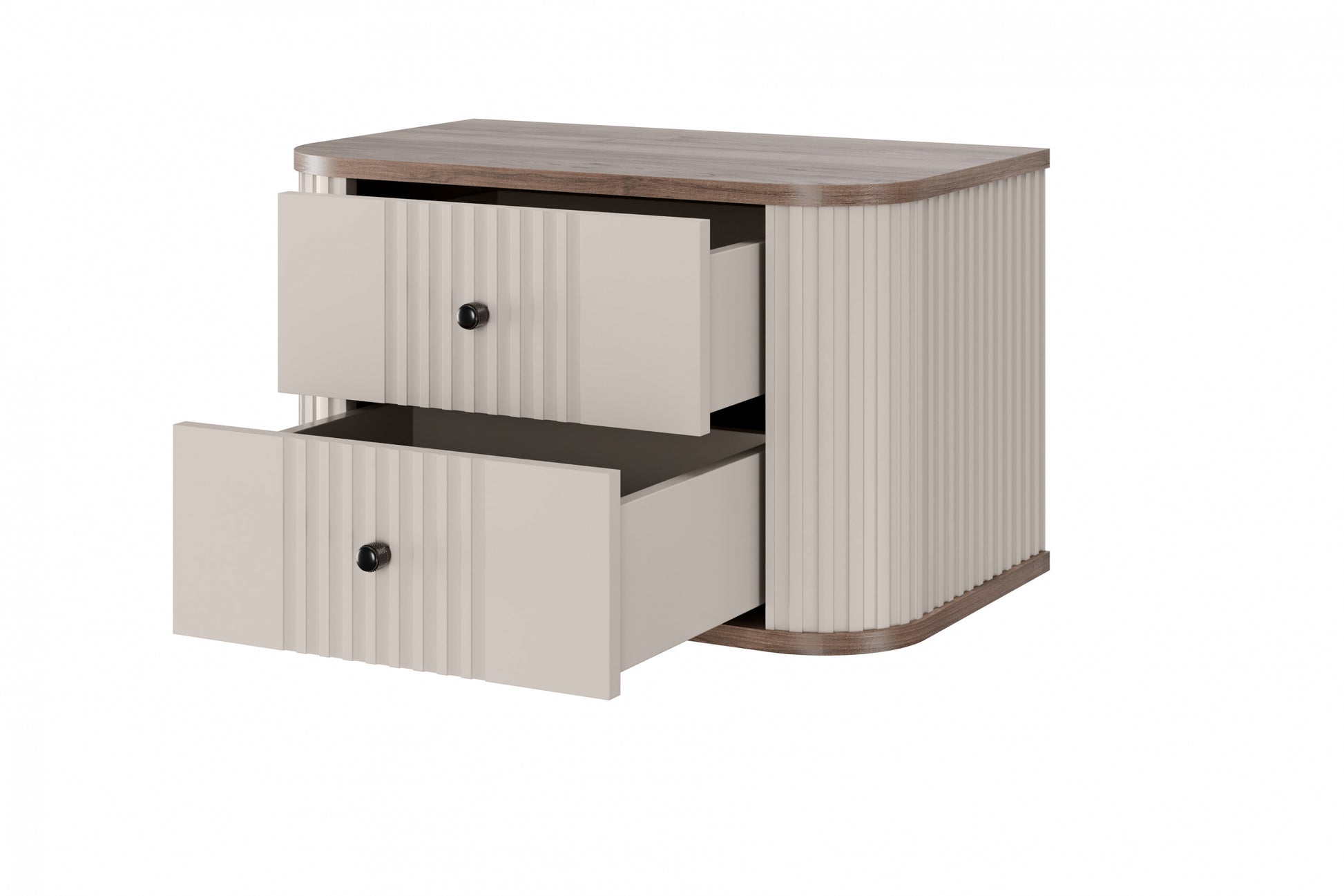 Naktsskapītis (2) Vespa 56/48/38 cm kašmirs/rieksts/melns - N1 Home