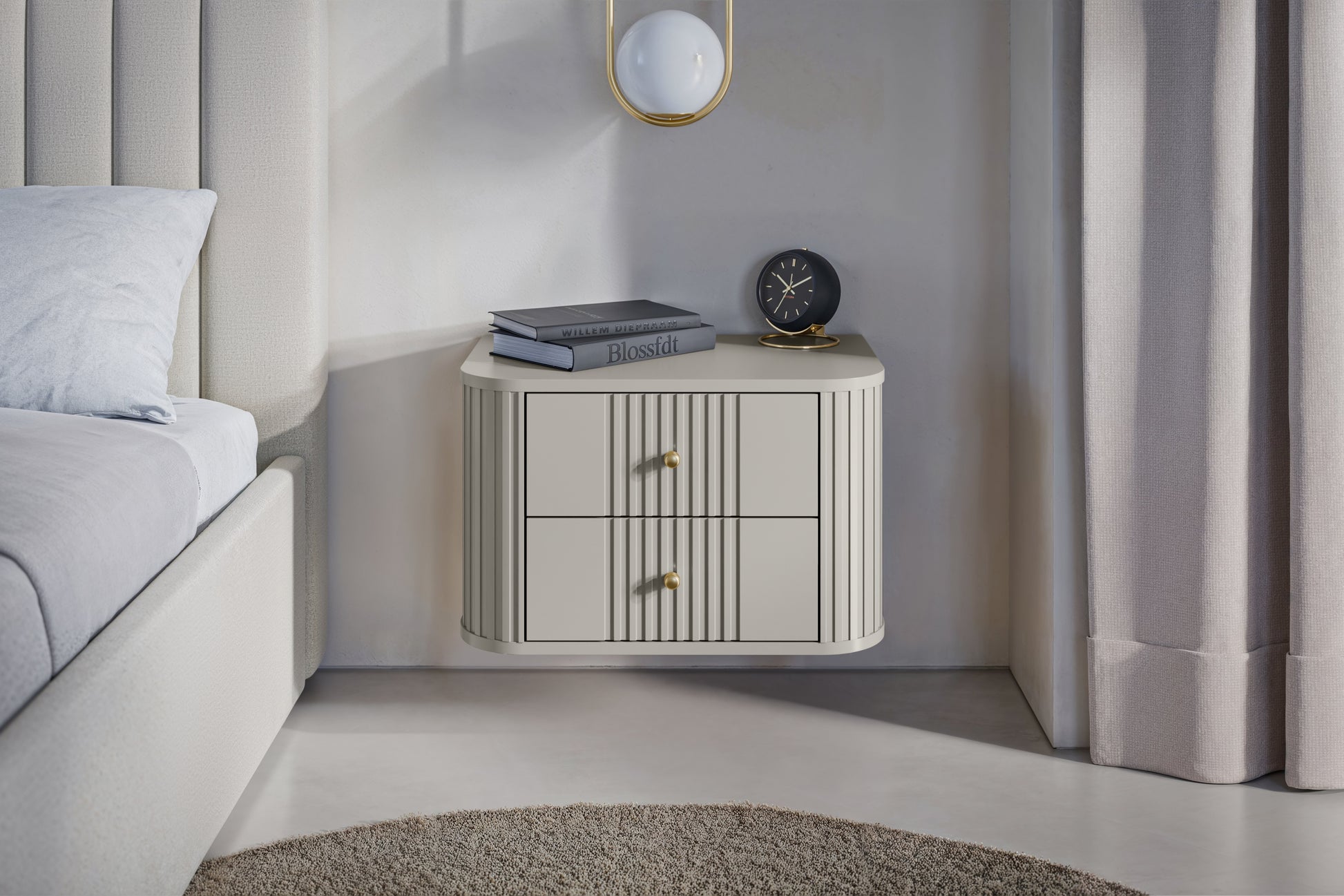 Naktsskapītis (2) Vespa 56/48/38 cm kašmirs/zelts - N1 Home