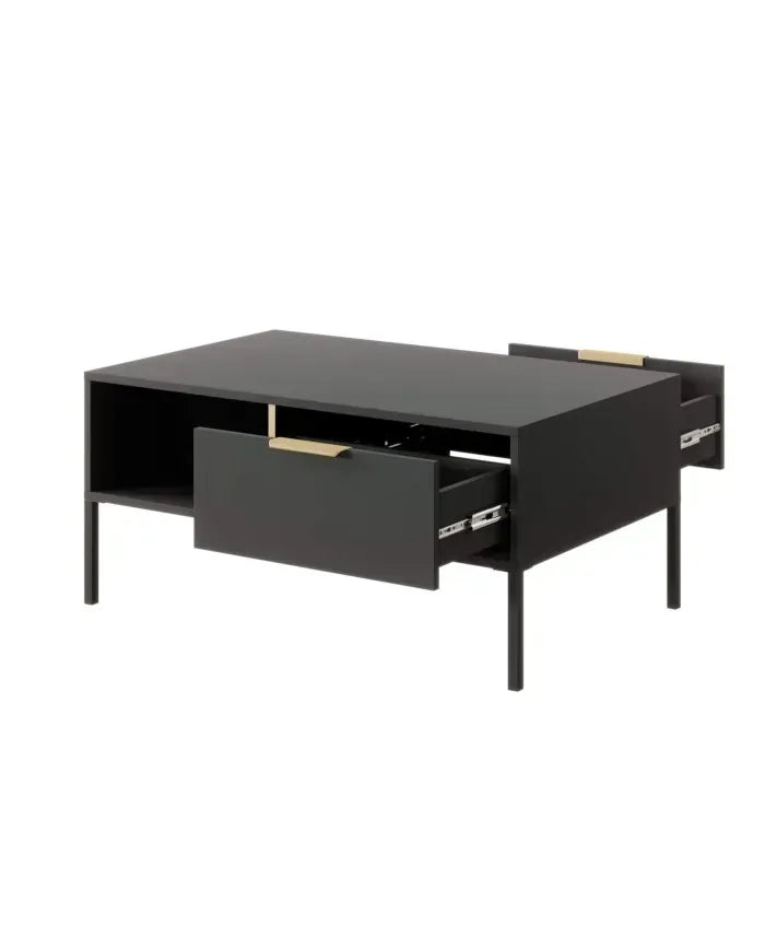 Kafijas galdiņš Larsi 96/44/60 cm melns - N1 Home