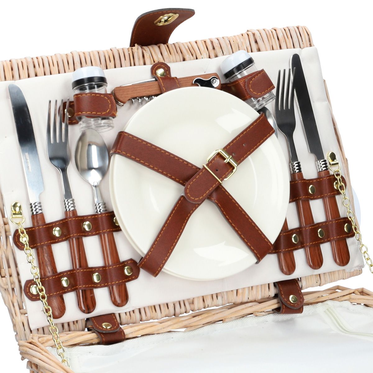 Piknika grozs PIKNIKS 2 personām, dabīgs 38x25x25 cm - N1 Home