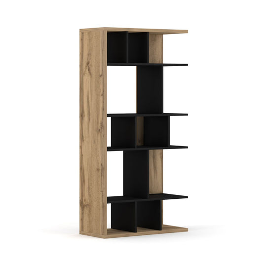 Grāmatu skapis BELLUNO OAK WOTAN/BLACK 80x35x160 cm - N1 Home