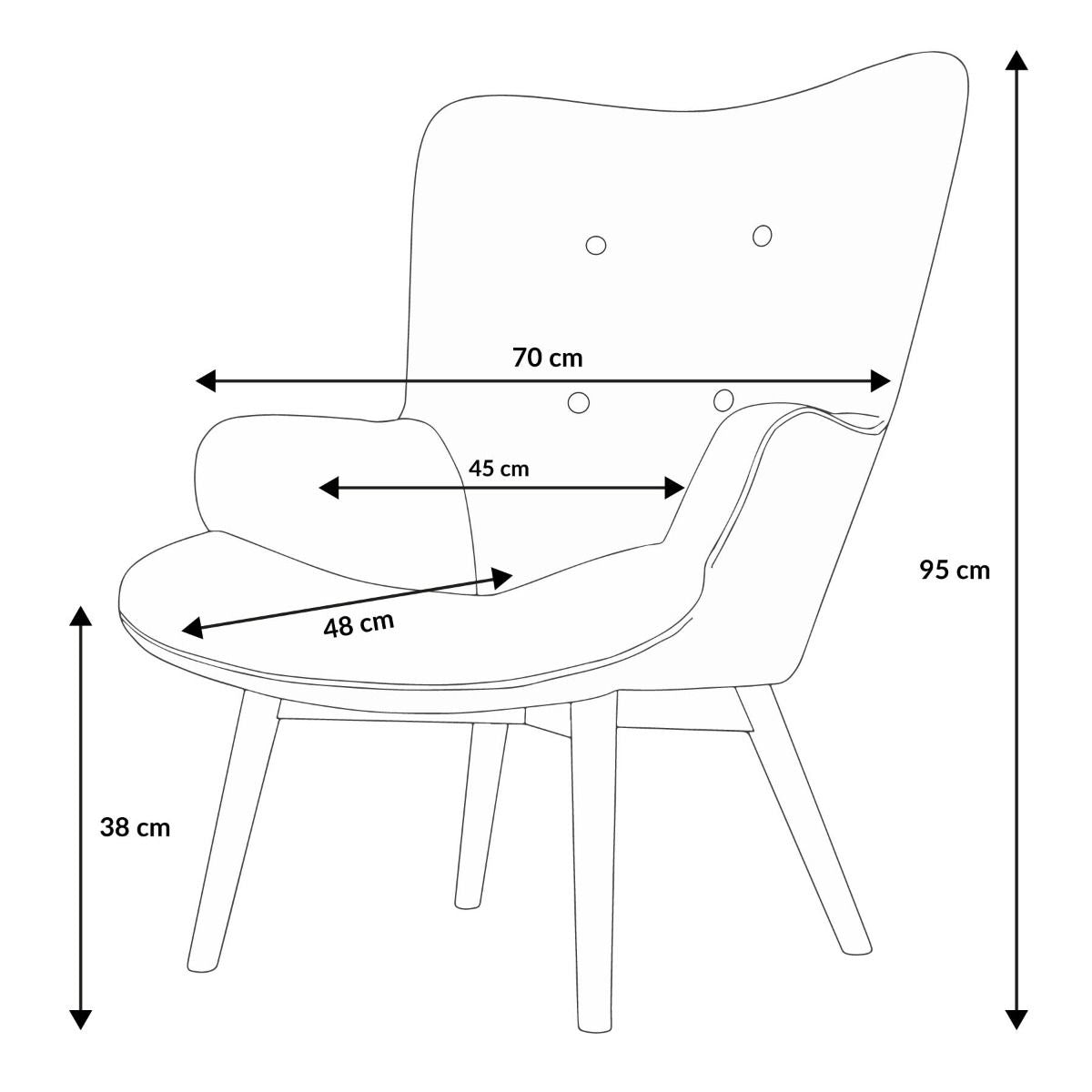 Samta zaļš krēsls MOSS 70x95 cm - N1 Home