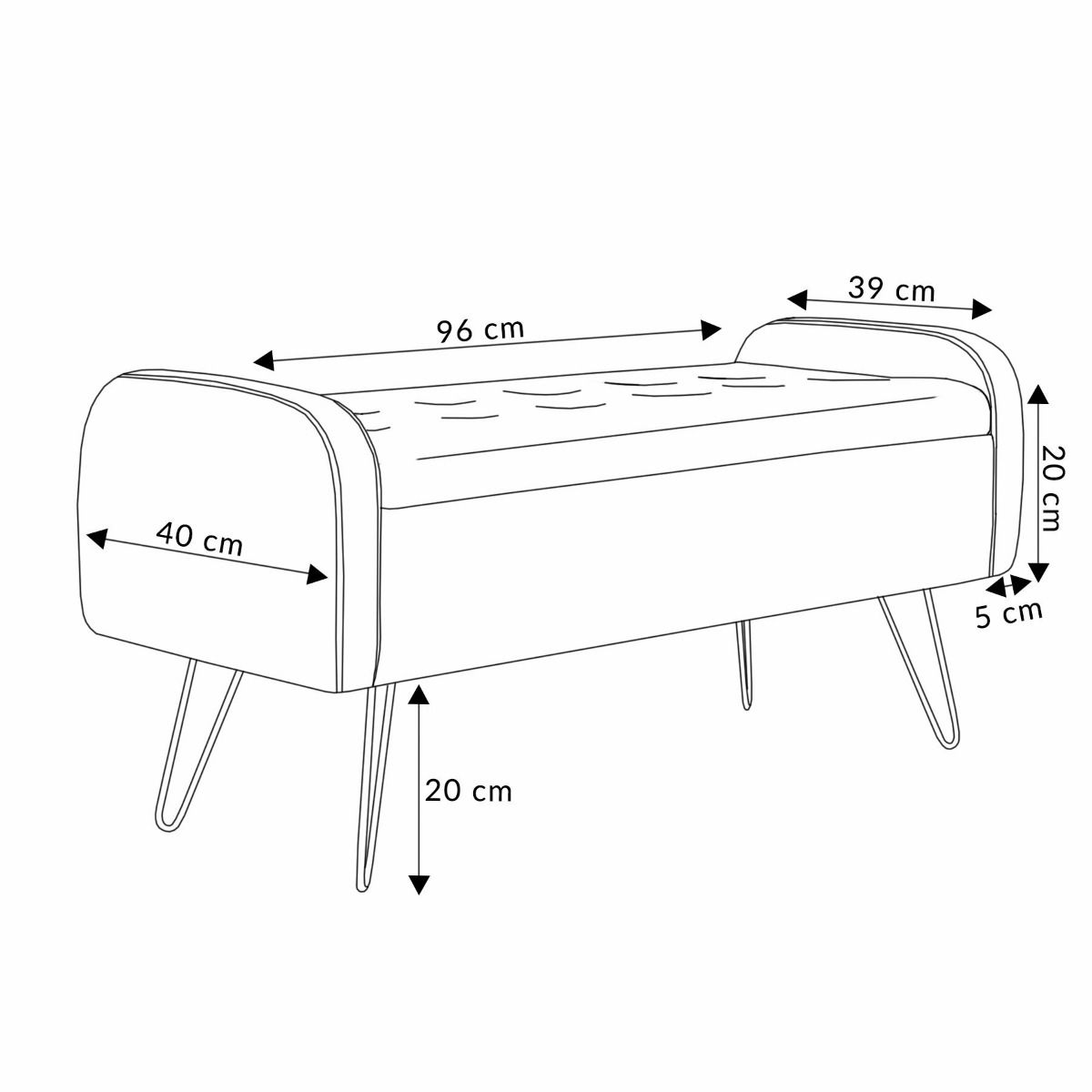 Samta sols VENLO melns 96x39x45 cm - N1 Home